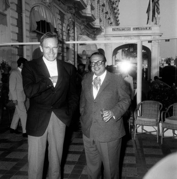 Charlton Heston lors de la 22 e edition du festival de Cannes qui a eu lieu du 8 au 23 mai 1969. Photo prise par Gilbert TOURTE ..jpg
